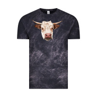 Cloud Black hereford cow head Vintage Tee - RanaPortraitStore