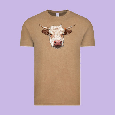 Hereford Cow Head Vintage Tee Designed By Ranaportraitstore
