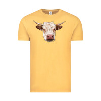 Vintage Mustard hereford cow head Vintage Tee - RanaPortraitStore