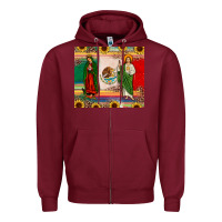 Burgundy mexico flag our lady of guadalupe san judas sunflower Zipper Hoodie - JahusDesignShop