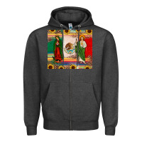 Charcoal Heather mexico flag our lady of guadalupe san judas sunflower Zipper Hoodie - JahusDesignShop