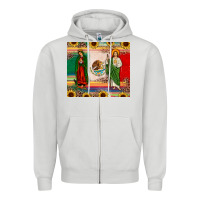 Dove Grey mexico flag our lady of guadalupe san judas sunflower Zipper Hoodie - JahusDesignShop