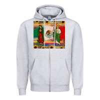 Heather Grey mexico flag our lady of guadalupe san judas sunflower Zipper Hoodie - JahusDesignShop