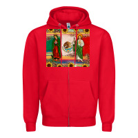 Red mexico flag our lady of guadalupe san judas sunflower Zipper Hoodie - JahusDesignShop