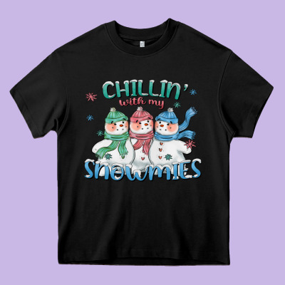 Chillin With My Snowmies Heavy Core Tee Designed By Cowgirlartshop