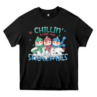 Black chillin with my snowmies Heavy Core Tee - CowGirlArtShop