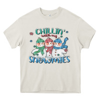 Cream chillin with my snowmies Heavy Core Tee - CowGirlArtShop