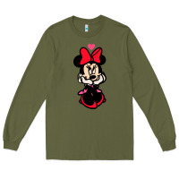 Army Green Minnie Mouse Long Sleeve Tee - CowhideDigitalArt
