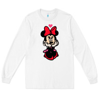 White Minnie Mouse Long Sleeve Tee - CowhideDigitalArt