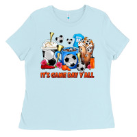 Baby Blue It's Game Day Y'all Soccer Coffee Cups Ladies Tee - FaDigitalArtStudio