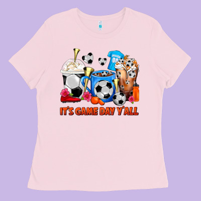 It's Game Day Y'all Soccer Coffee Cups Ladies Tee Designed By Fadigitalartstudio