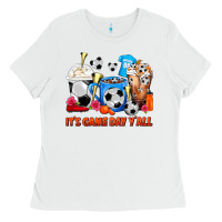 White It's Game Day Y'all Soccer Coffee Cups Ladies Tee - FaDigitalArtStudio