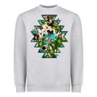 Heather Grey aztec  cowhide cactus gemstone Heavyweight Sweatshirt - JahusDesignShop