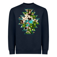 Navy aztec  cowhide cactus gemstone Heavyweight Sweatshirt - JahusDesignShop