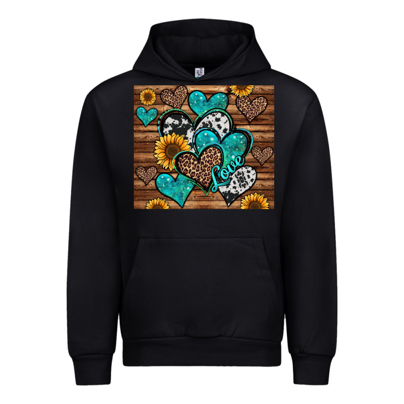 Turquoise Sunflower Hearts Urban Hoodie by Jasminsmagicworld | Teevron
