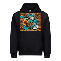 Black turquoise sunflower hearts Urban Hoodie - Jasminsmagicworld
