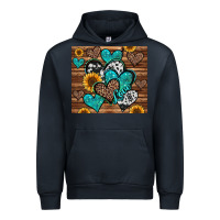 Navy turquoise sunflower hearts Urban Hoodie - Jasminsmagicworld
