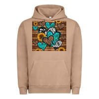 Pigment Burro turquoise sunflower hearts Urban Hoodie - Jasminsmagicworld