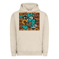 Pigment French Oak turquoise sunflower hearts Urban Hoodie - Jasminsmagicworld