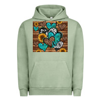 Pigment Oil Green turquoise sunflower hearts Urban Hoodie - Jasminsmagicworld