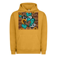 Pigment Peanut Butter turquoise sunflower hearts Urban Hoodie - Jasminsmagicworld
