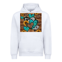 White turquoise sunflower hearts Urban Hoodie - Jasminsmagicworld