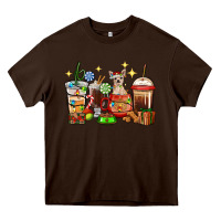 Chocolate Brown Christmas coffee cups with Chihuahua Heavy Core Tee - RanaPortraitStore