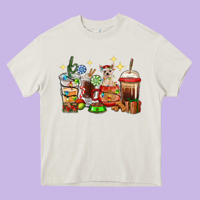 Christmas Coffee Cups With Chihuahua Heavy Core Tee Designed By Ranaportraitstore