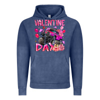 Vintage Denim Valentine Day Vintage Hoodie - CowhideDigitalArt
