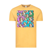 Vintage Mustard Easter Bunny With Truck Seamless Pattern Vintage Tee - BundleAndBundleShop