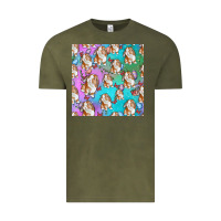 Vintage Olive Easter Bunny With Truck Seamless Pattern Vintage Tee - BundleAndBundleShop