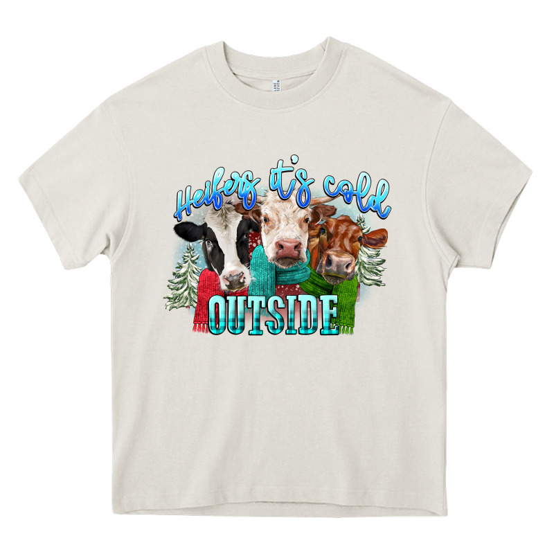 Heifers Its Cold Outside Heavy Core Tee by CowGirlArtShop | Teevron