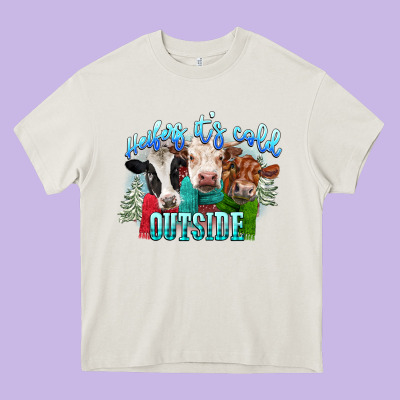 Heifers Its Cold Outside Heavy Core Tee Designed By Cowgirlartshop