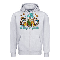 Heather Grey with god all things are possible matthew 19 26 Zipper Hoodie - JahusDesignShop