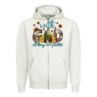 Oatmeal Heather with god all things are possible matthew 19 26 Zipper Hoodie - JahusDesignShop
