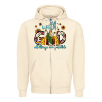 Sandshell with god all things are possible matthew 19 26 Zipper Hoodie - JahusDesignShop