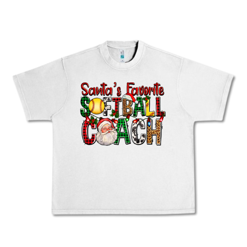 Santa's Favorite Softball Coach For Christmas Urban Heavy Tee by FaDigitalArtStudio | Teevron