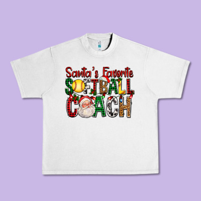 Santa's Favorite Softball Coach For Christmas Urban Heavy Tee Designed By Fadigitalartstudio