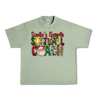 Oil Green Santa's Favorite Softball Coach For Christmas Urban Heavy Tee - FaDigitalArtStudio