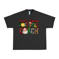 Pigment Black Santa's Favorite Softball Coach For Christmas Urban Heavy Tee - FaDigitalArtStudio