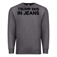 Charcoal Heather trump skis in jeans Premium Sweatshirt - artisFamous