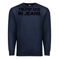 Navy trump skis in jeans Premium Sweatshirt - artisFamous