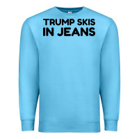 Ocean Blue trump skis in jeans Premium Sweatshirt - artisFamous