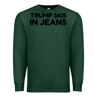 Sports Green trump skis in jeans Premium Sweatshirt - artisFamous