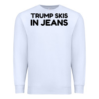 White trump skis in jeans Premium Sweatshirt - artisFamous