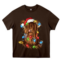 Chocolate Brown christmas heifer cow gnome Heavy Core Tee - CowGirlArtShop