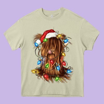 Christmas Heifer Cow Gnome Heavy Core Tee Designed By Cowgirlartshop