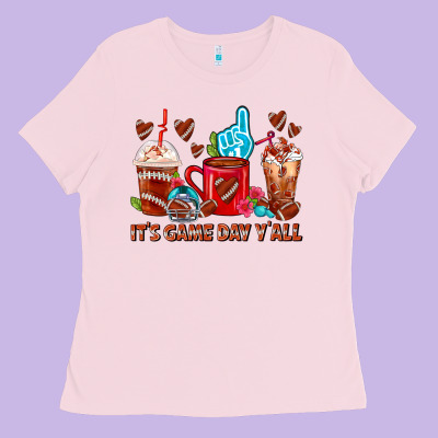 American Football Coffee Cup Ladies Tee Designed By Fadigitalartstudio