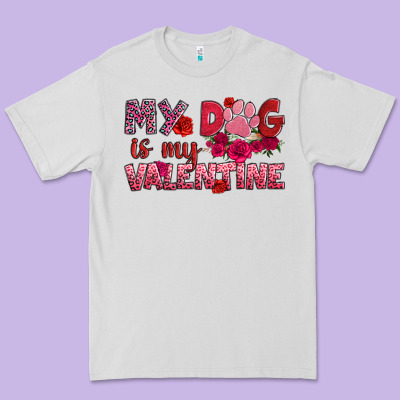 My Dog Is My Valentine Premium Tee Designed By Oliviacreatesart