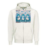 Oatmeal Heather snowman winter Zipper Hoodie - JahusDesignShop